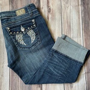 LA Idol distressed cropped jeans size 11
